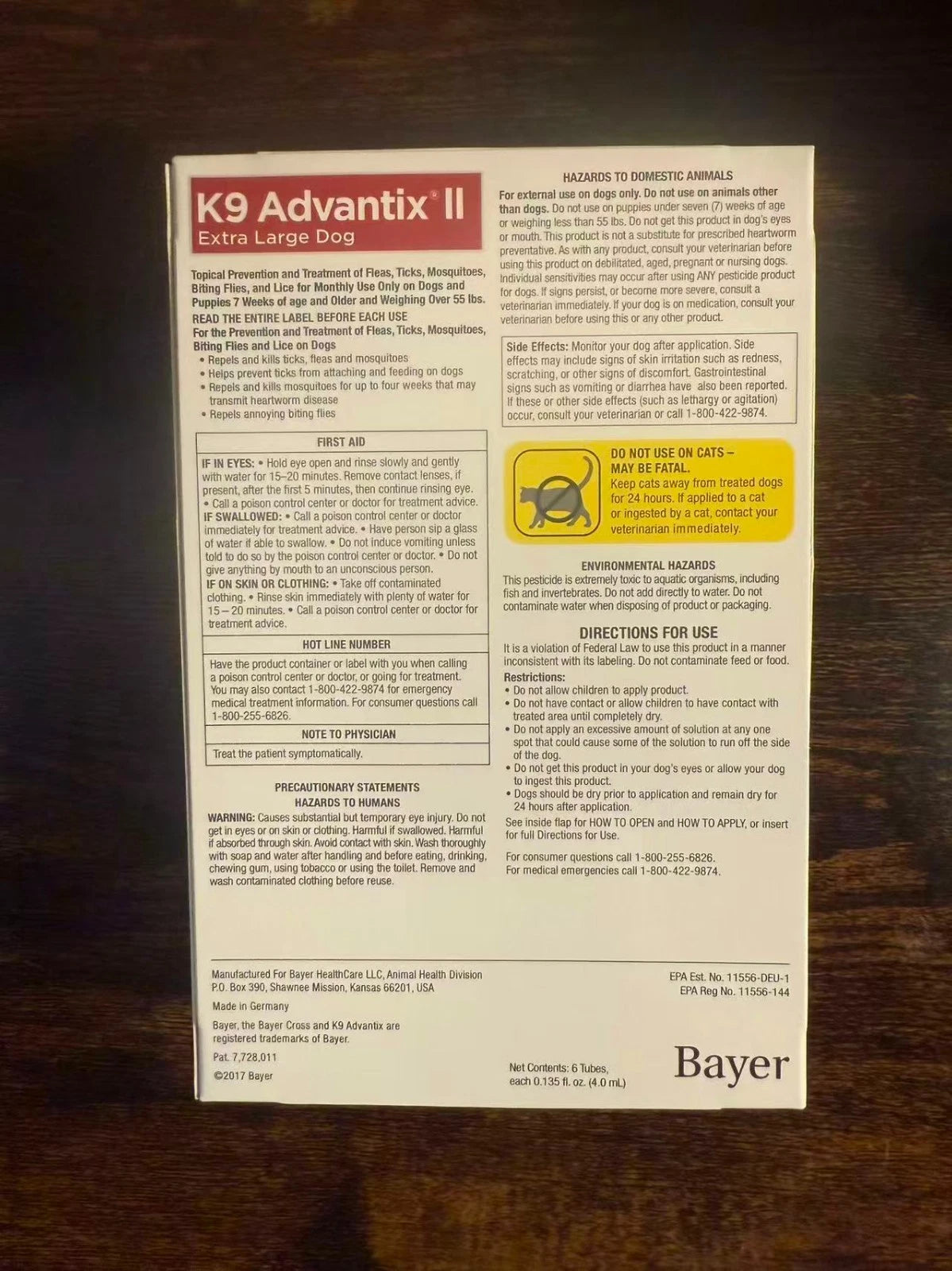 K9 Advantix II Flea & Tick Control Treatment for Extra Large Dogs Over 55 lbs | 6 Month Supply